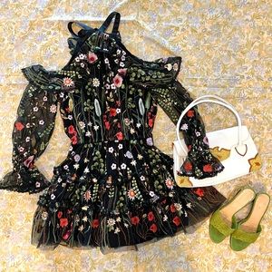ALEXIS Designer Floral Embroidery Dress